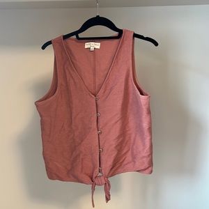 Texture & Thread x Madewell M dusty rose/ mauve knot-tie top